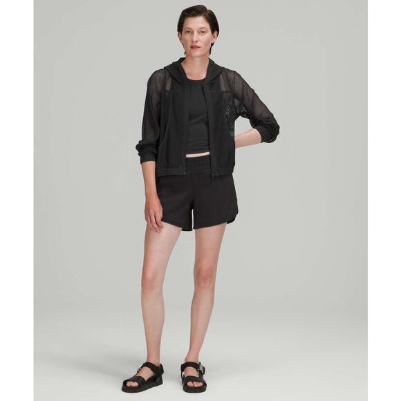 Lululemon Black Mesh Relaxed Fit Full Zip Hooded Jacket - Size 8 - Picture 9 of 9